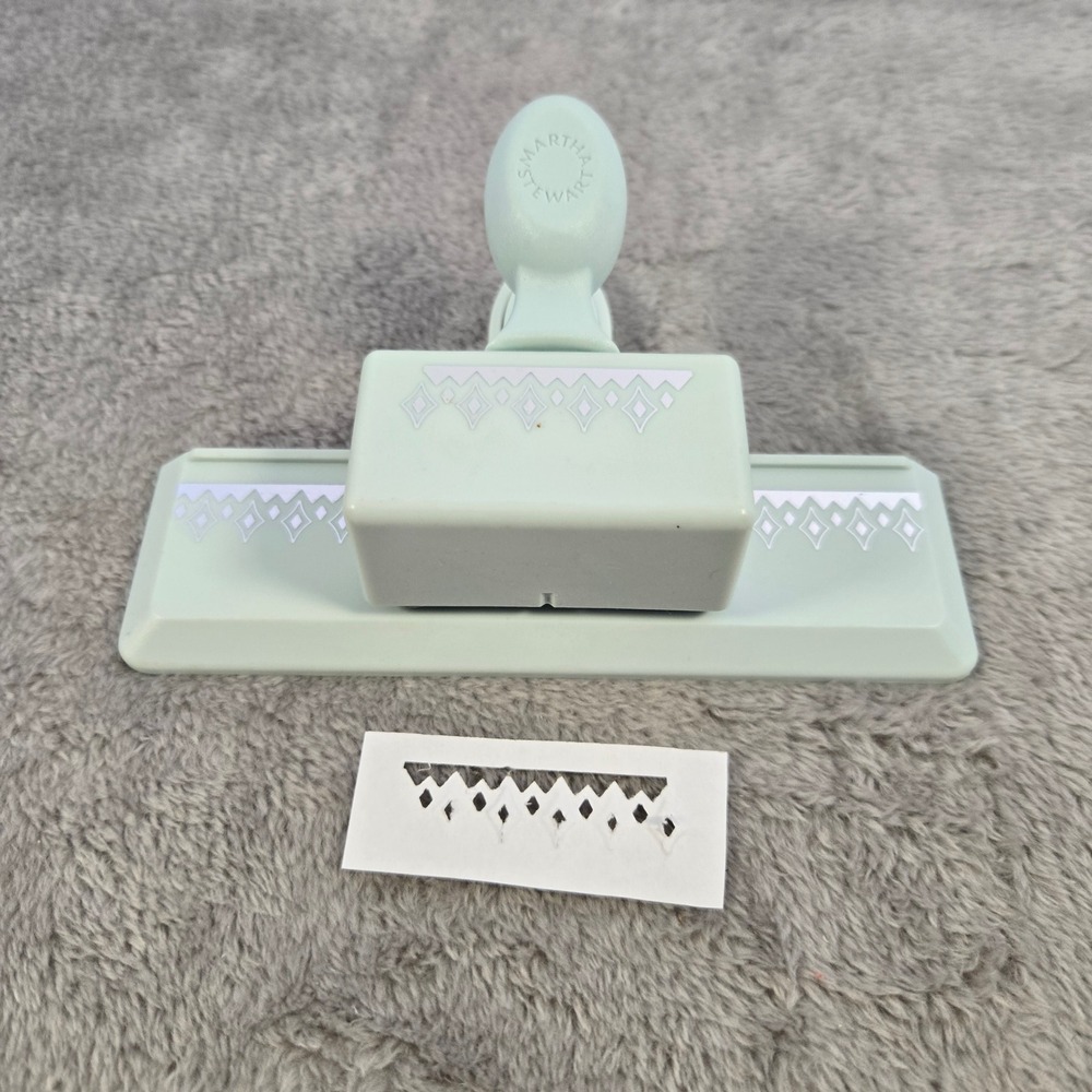 Martha Stewart Crafts Embossed Diamond Edge Punch Blue Paper Border Tool